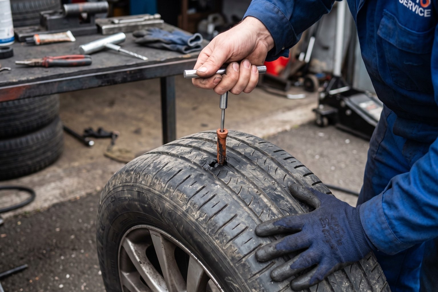 Comment mettre une mèche dans un pneu crevé
